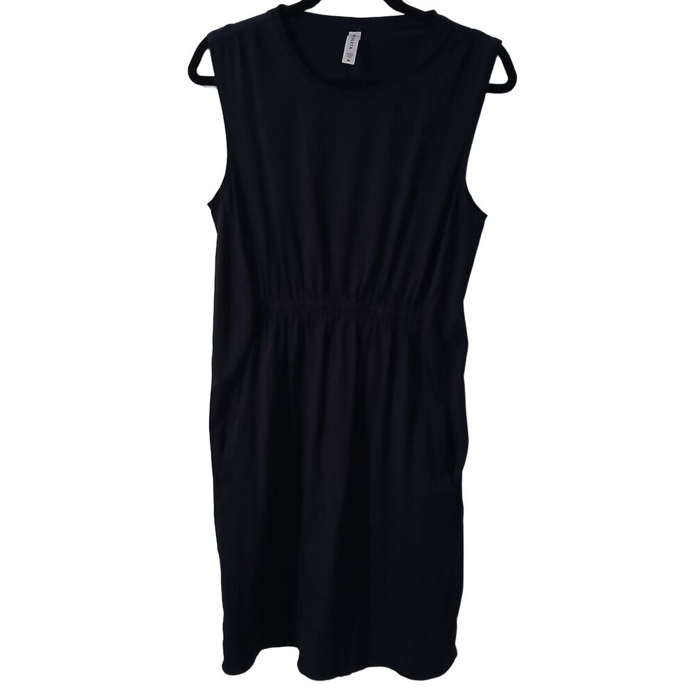Athleta Womens Blue Sleeveless Jersey Dress with Pockets Size Medium